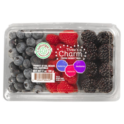 Naturipe Farms® Three’s a Charm Berry Trios - Blueberries, Raspberries, Blackberries, 7 oz