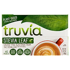 Truvia Stevia Leaf Calorie-Free Sweetener, 40 count, 2.82 oz, 40 Each