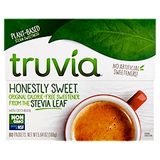 Truvia Stevia Leaf Calorie-Free Sweetener, 80 packets, 5.64 oz