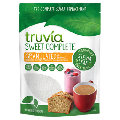 Truvia Sweet Complete Granulated Calorie-Free Sweetener from the Stevia Leaf, 16 oz