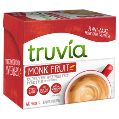 Truvia Monk Fruit Calorie-Free Sweetener, 60 count, 4.23 oz