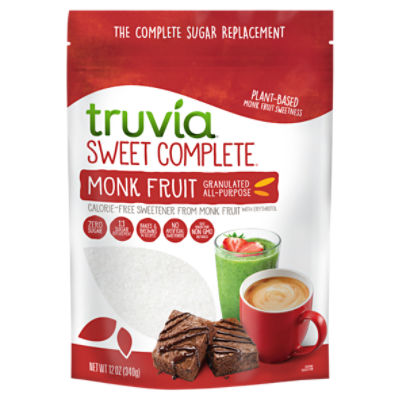 Truvia Sweet Complete Monk Fruit Granulated All Purpose Sweetener, 12 oz