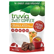 Truvia Sweet Complete Monk Fruit Granulated All Purpose, Sweetener, 12 Ounce