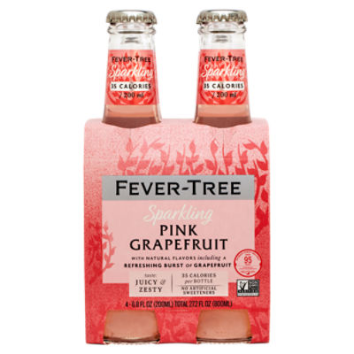 Fever-Tree Pink Grapefruit Sparkling, 6.8 fl oz, 4 count