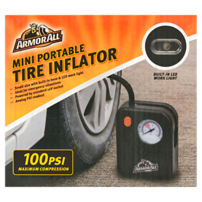 Armor All 100Psi Maximum Compression Mini Portable Tire Inflator