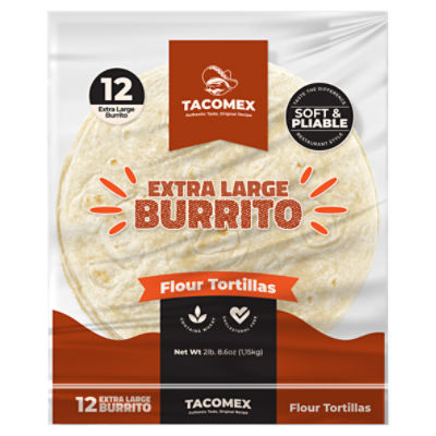 Tacomex Extra Large Burrito Flour Tortillas, 12 count, 2 lb 8.6 oz