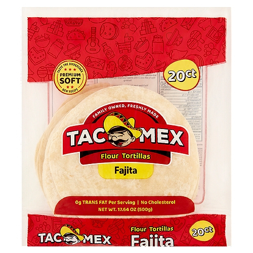 TacoMex Fajita Flour Tortillas, 20 count, 17.64 oz