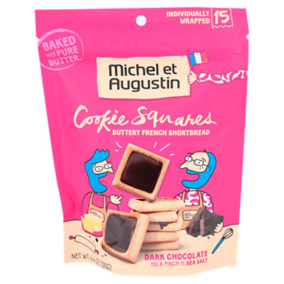 Michel et Augustin Bags Chocolate French Cookie Squares, 3 Pack