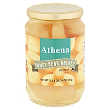 Athena Fancy Pear Halves, In Syrup, 16 Fluid ounce
