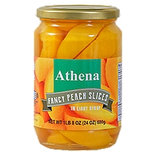 Athena Fancy in Light Syrup, Peach Slices, 24 Ounce