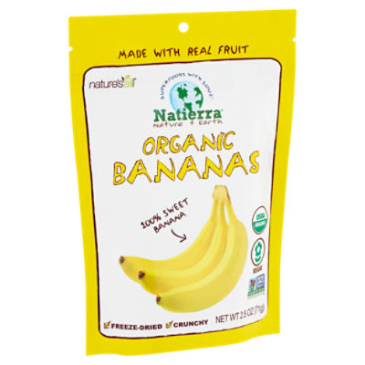 NATIERRA Organic Freeze-Dried Bananas USDA Certified Organic, Vegan &  Non-GMO 2.5 Ounce (Pack of 1)