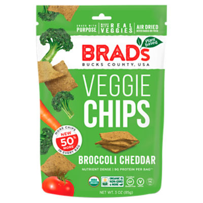 Brad's Plant Based Broccoli Cheddar Veggie Chips, 3 oz