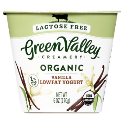 Green Valley Creamery Lactose Free Organic Vanilla Lowfat Yogurt, 6 oz