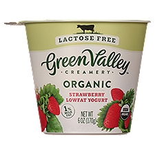 Green Valley Creamery Organic Strawberry Lowfat, Yogurt, 6 Ounce