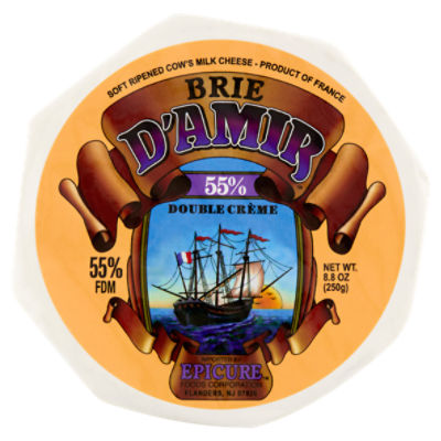 Brie d'Amir 55% Double Crème Soft Ripened Cow's Milk Cheese, 8.8 oz