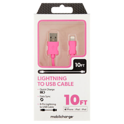 Mobilcharge 10Ft Lightning to USB Cable