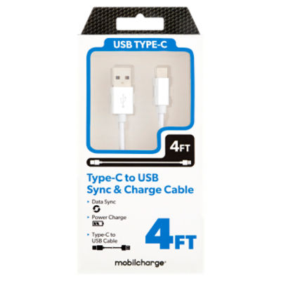 Mobilcharge 4Ft Type-C to USB Sync & Charge Cable
