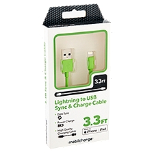 Mobile Essentials 3.3 Ft Lightning Sync Charge Cable - Lime Green, 1 each