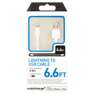 Mobilcharge 6.6 ft Lightning to USB Cable ShopRite
