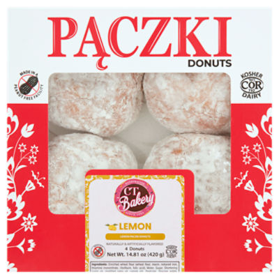 CT Bakery Lemon Paczki Donuts, 4 count, 14.81 oz