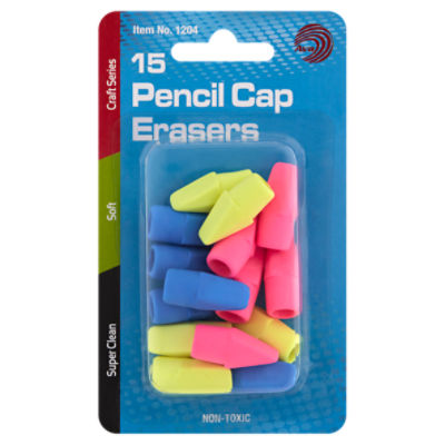 Avantix Pencil Cap Erasers, 15 count , 15 Each