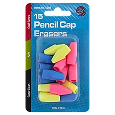 Avantix Pencil Cap Erasers, 15 Each