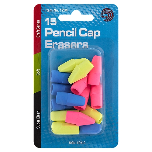 Avantix Pencil Cap Erasers, 15 count 
Guaranteed Performance and Quality at an Affordable Price