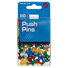 Ava Assorted Colors, Push Pins, 60 Each