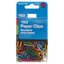 Ava Standard Vinyl Coated Paper Clips, 150 count