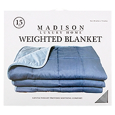 Madison Luxury Home 15 lbs Dark Grey Weighted Blanket 48 inches x 72 inches, 1 Each