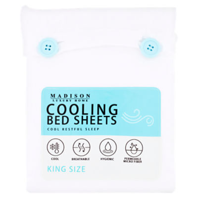 Madison Luxury Home King Size Cooling Bed Sheets, 1 Each