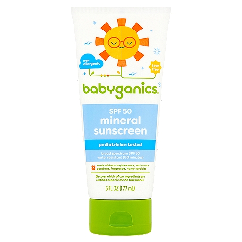 Babyganics Broad Spectrum Mineral Sunscreen, SPF 50, 6 fl oz