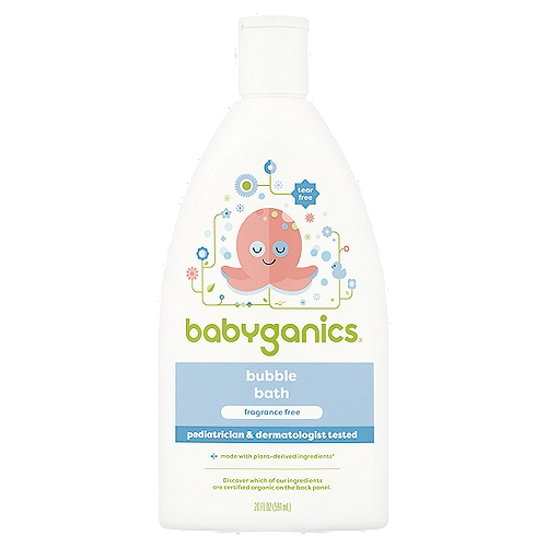 Babyganics Fragrance Free Bubble Bath, 20 fl oz
Specially formulated to preserve the natural barrier protection of delicate skin and mucosal tissue to keep baby healthy and happy.