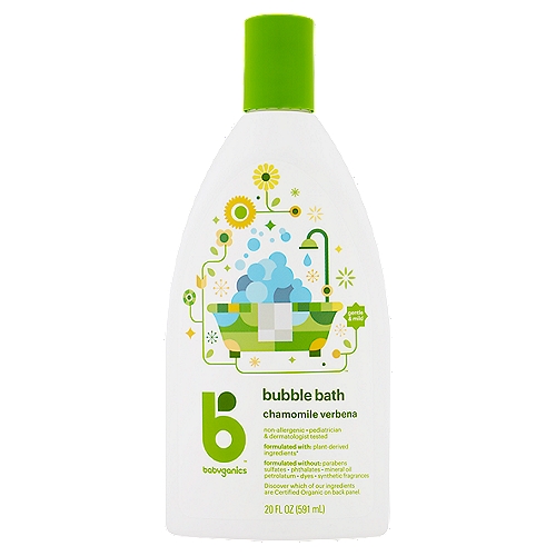 Babyganics Chamomile Verbena Bubble Bath, 20 fl oz
Specially formulated to preserve the natural barrier protection of delicate skin and mucosal tissue to keep baby healthy and happy.