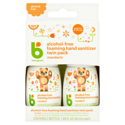 Babyganics Alcohol-Free Mandarin Foaming Hand Sanitizer Twin Pack, 2 count, 1.69 fl oz