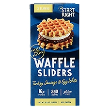 Start Right Turkey Sausage & Egg White Waffle Sliders, 2 count, 9.2 oz, 9.2 Ounce