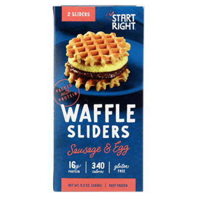 Start Right Sausage & Egg Waffle Sliders, 2 count, 9.2 oz