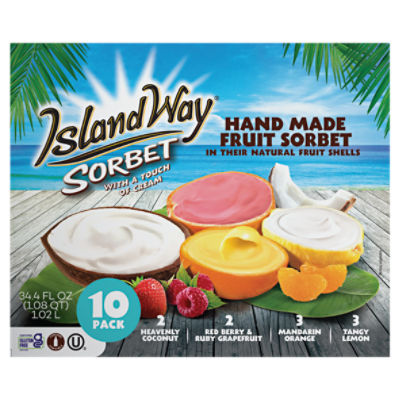 Island Way Sorbet Fruity Shells, 10 count, 34.4 fl oz ShopRite
