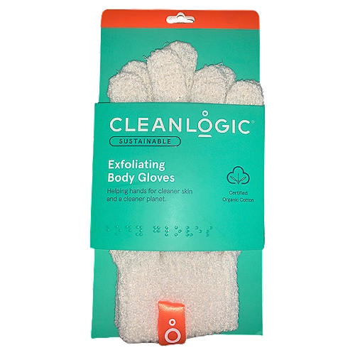 Cleanlogic Exfoliating Body Gloves
Benefits
Our unique and exclusive blend of materials fits your hand, well, like a glove to evenly whisk away dull, dry skin and welcome back your skin's natural softness, smoothness, and glow. Even better, our gloves are certified organic cotton, recycled polyester, and free from dyes.