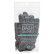Cleanlogic Detox Purifying Charcoal Exfoliating Bath Gloves