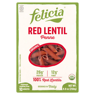 felicia Organic Red Lentil Penne, 8.8 oz