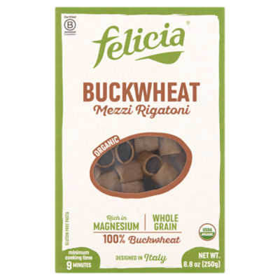 felicia Organic Buckwheat Mezzi Rigatoni, 8.8 oz
