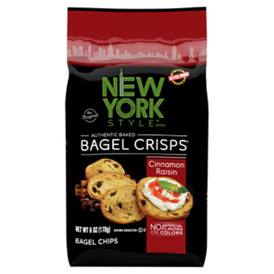 New York Style Bagel Crisps The Original Authentic Baked Cinnamon Raisin Bagel Chips, 6 oz, 6 Ounce