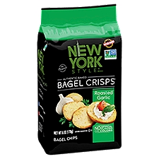 New York Style Bagel Crisps The Original Authentic Baked Roasted Garlic Bagel Chips, 6 oz