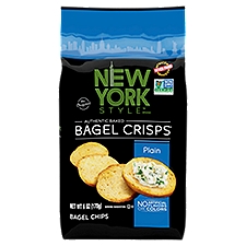 News York Style Bagel Crisps The Original Authentic Baked Plain Bagel Chips, 6 oz