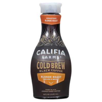 Califia Farms Pure Black Blonde Roast Cold Brew Coffee 48 Fluid Ounces, 48 Fluid ounce
