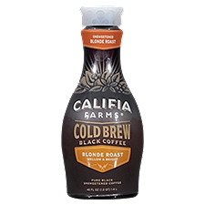 CALIFIA FARMS Unsweetened Blonde Roast Mellow & Bright Cold Brew Black, Coffee, 48 Ounce