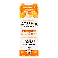 Califia Farms Pumpkin Spice Oat Barista Blend with Oatmilk Limited Edition, 32 fl oz