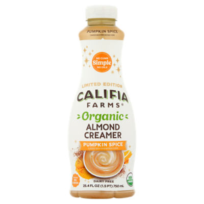 Califia Farms Organic Pumpkin Spice Almond Creamer Limited Edition, 25.4 fl oz