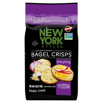 New York Style Bagel Crisps The Original Everything Authentic Baked Bagel Chips, 6 oz, 6 Ounce
